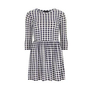 Dorothy Perkins Navy Gingham Smock Fit & Flare Dress